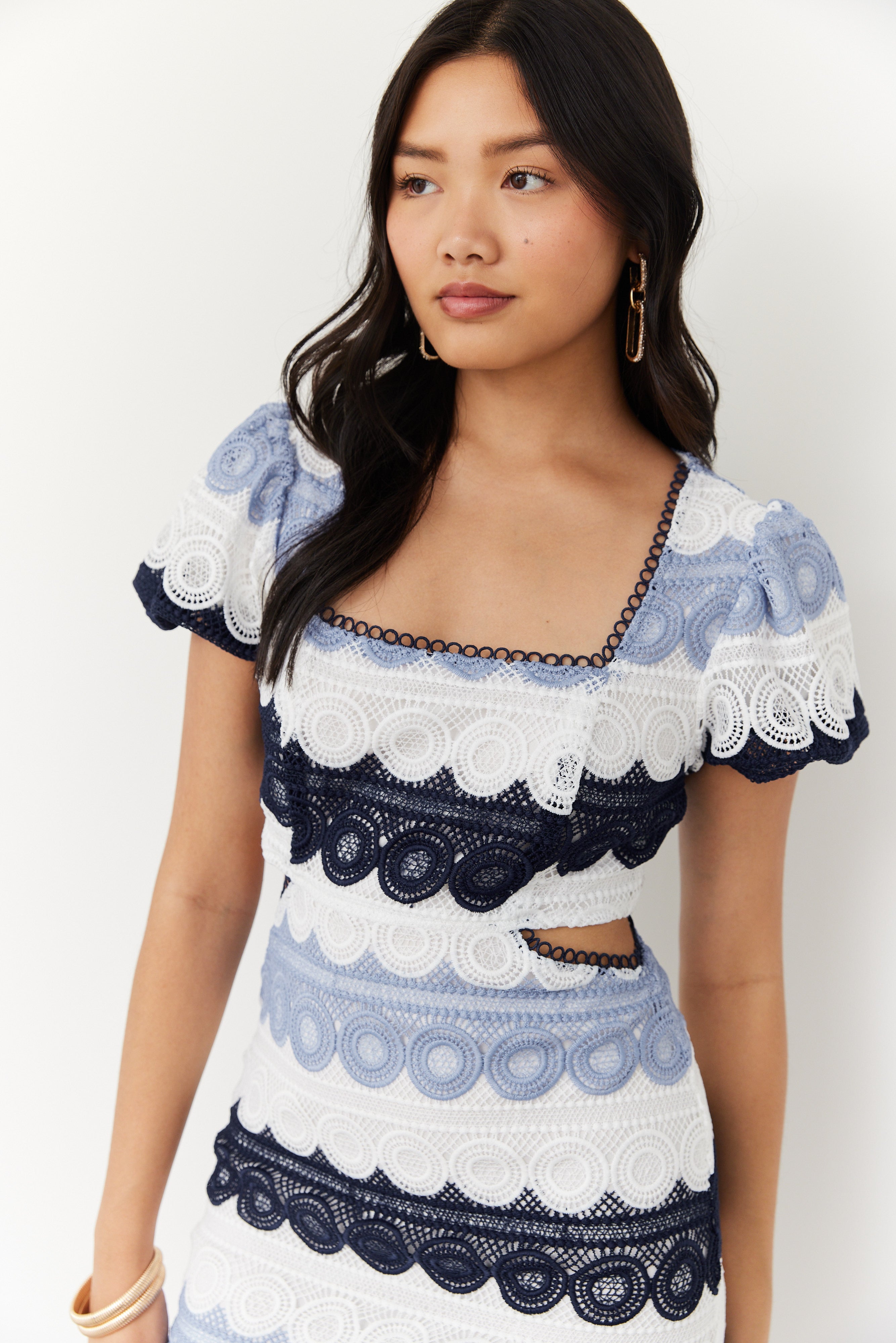 SALE - Erin Cutout Detail Eyelet Mini Dress