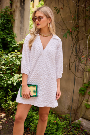 Carina Bubble Knit Plaid Mini Dress