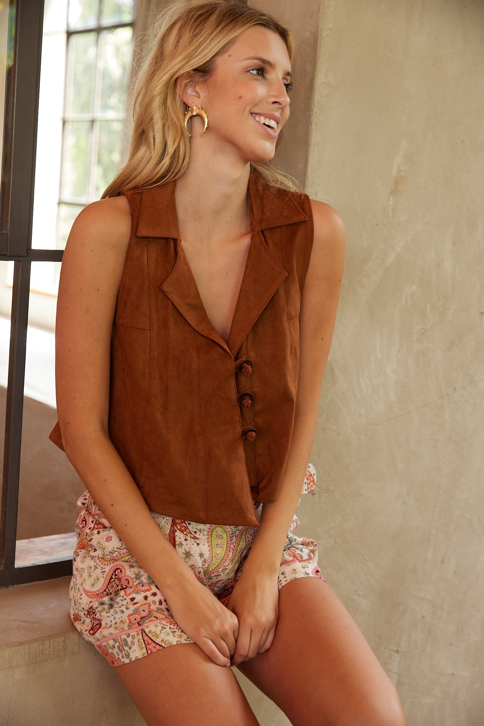 SALE - Sloan Faux Suede Vest