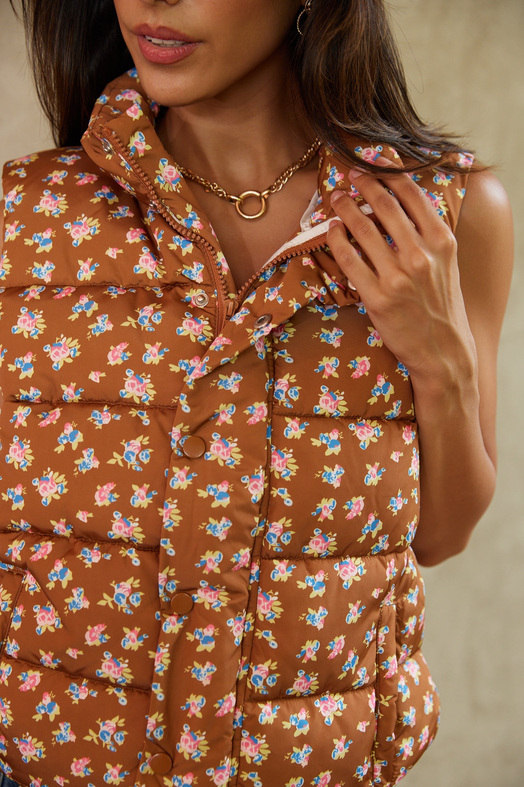 SALE - Julie Floral Puffer Vest
