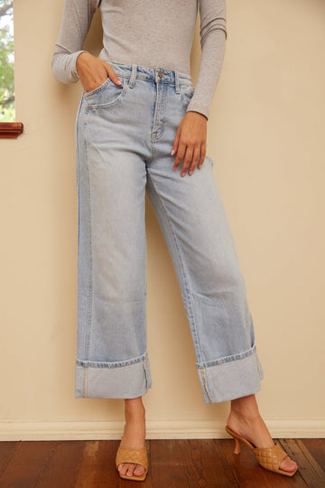SALE - Corey Super High Rise Wide Leg Jeans