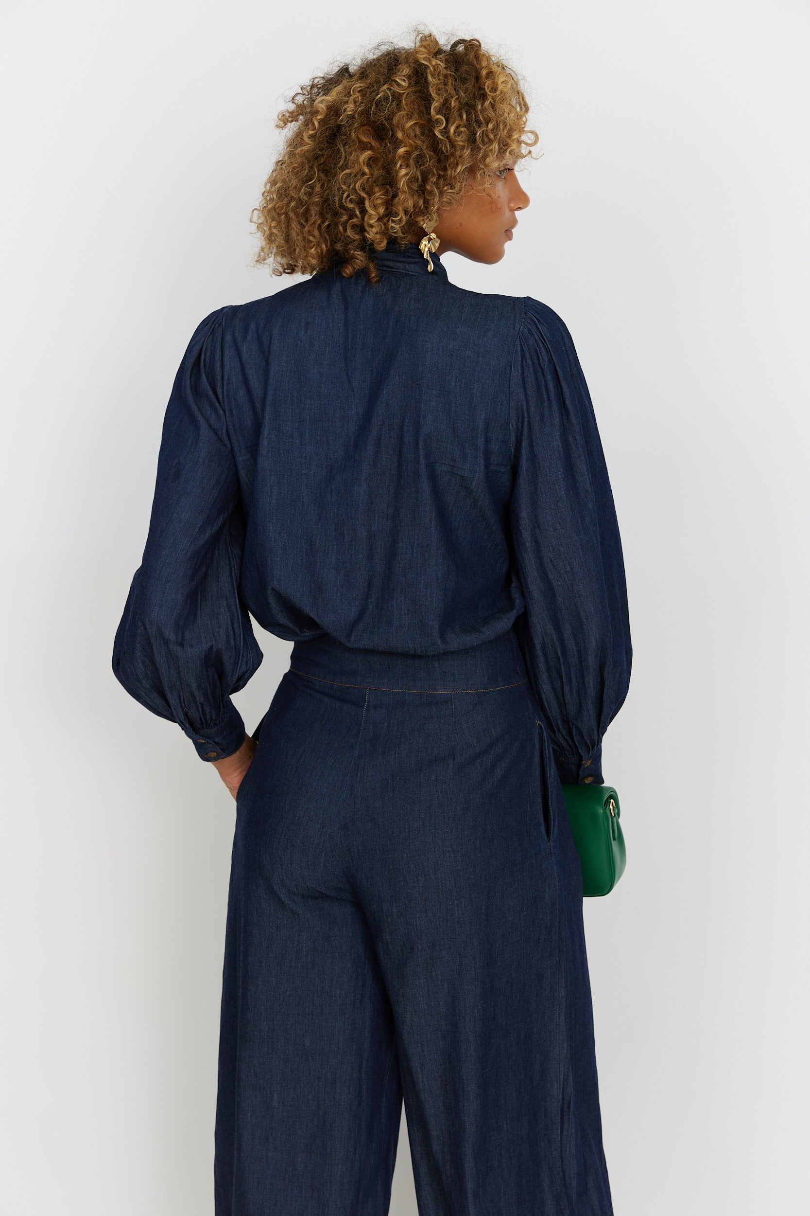 Altha Tie Detail Denim Top