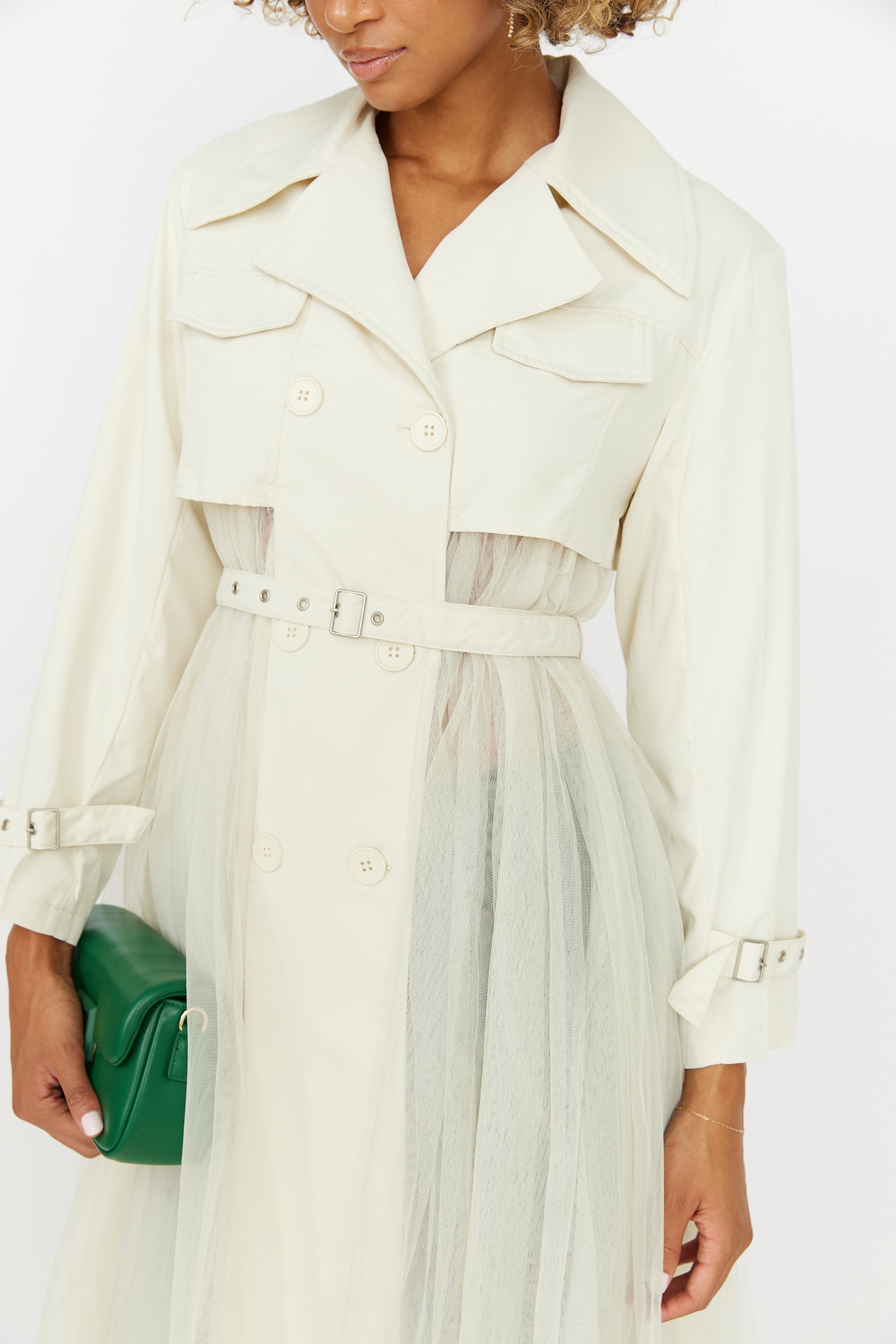 Bradshaw Tulle Detail Trench Coat