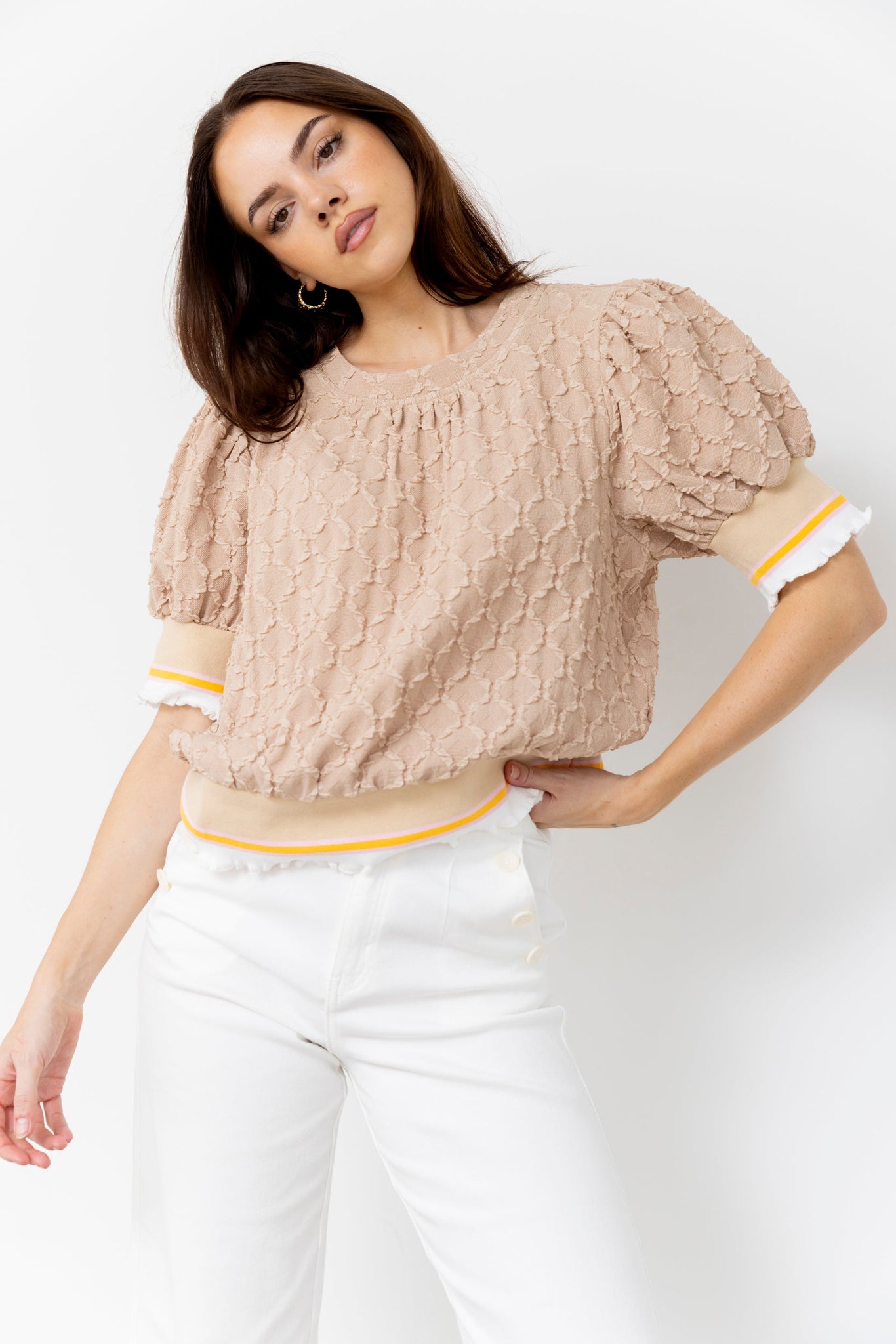 Estelle Elastic Band Detail Top