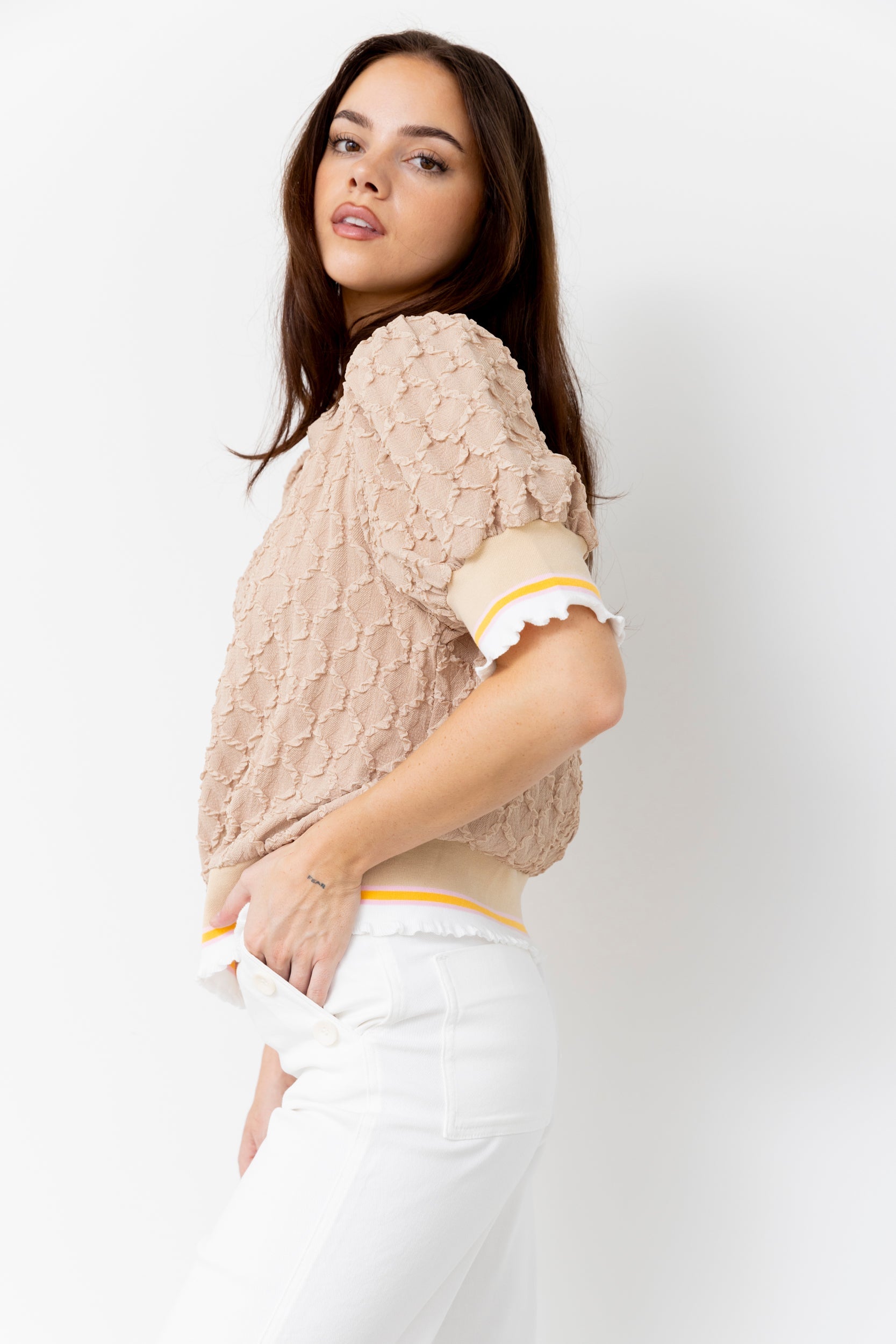 Estelle Elastic Band Detail Top