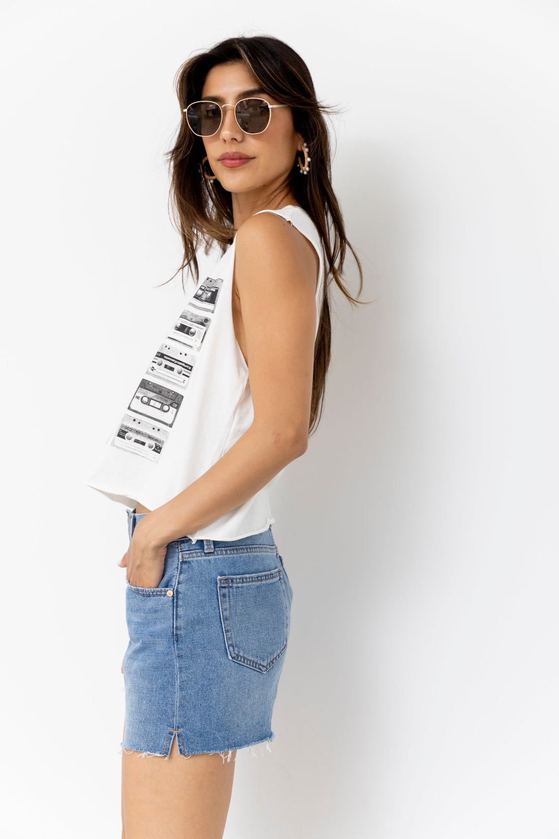 Cassette Tape Sleeveless Graphic Tee
