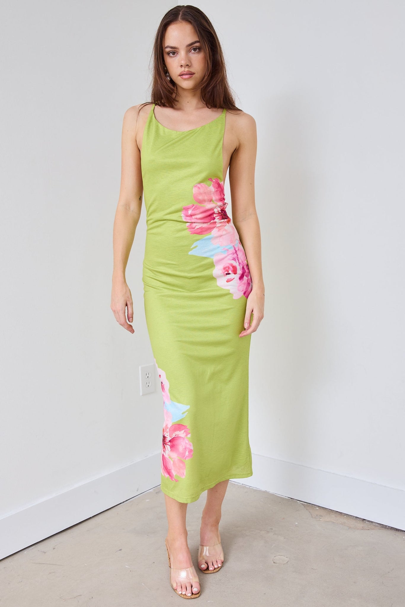 Mora Floral Print Midi Dress
