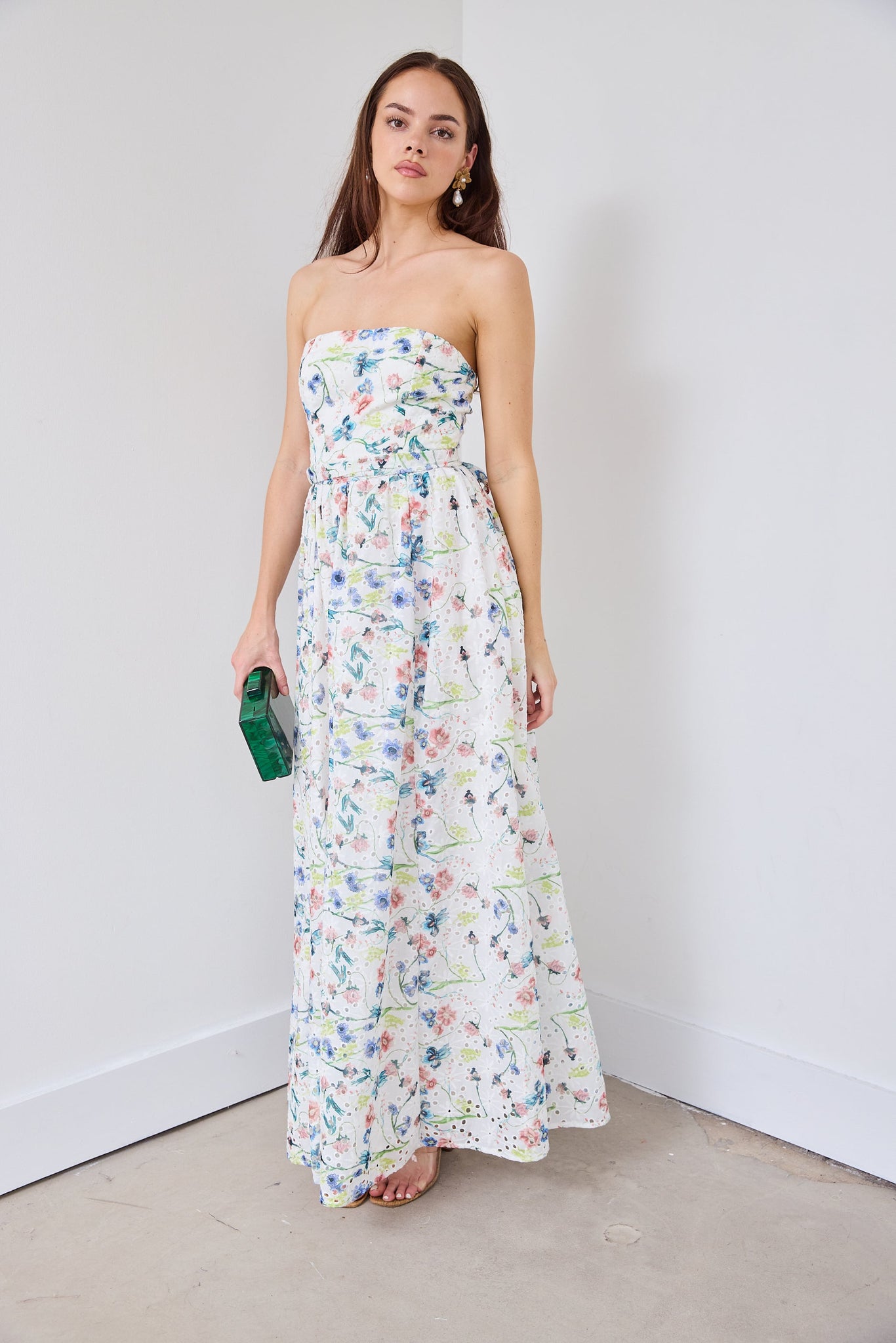 SALE - Alisha Eyelet Floral Maxi Dress