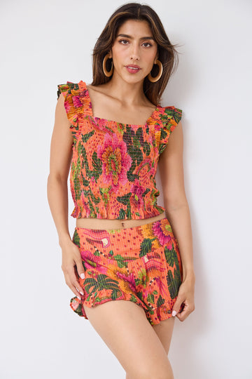 Frankie Smocked Floral Top