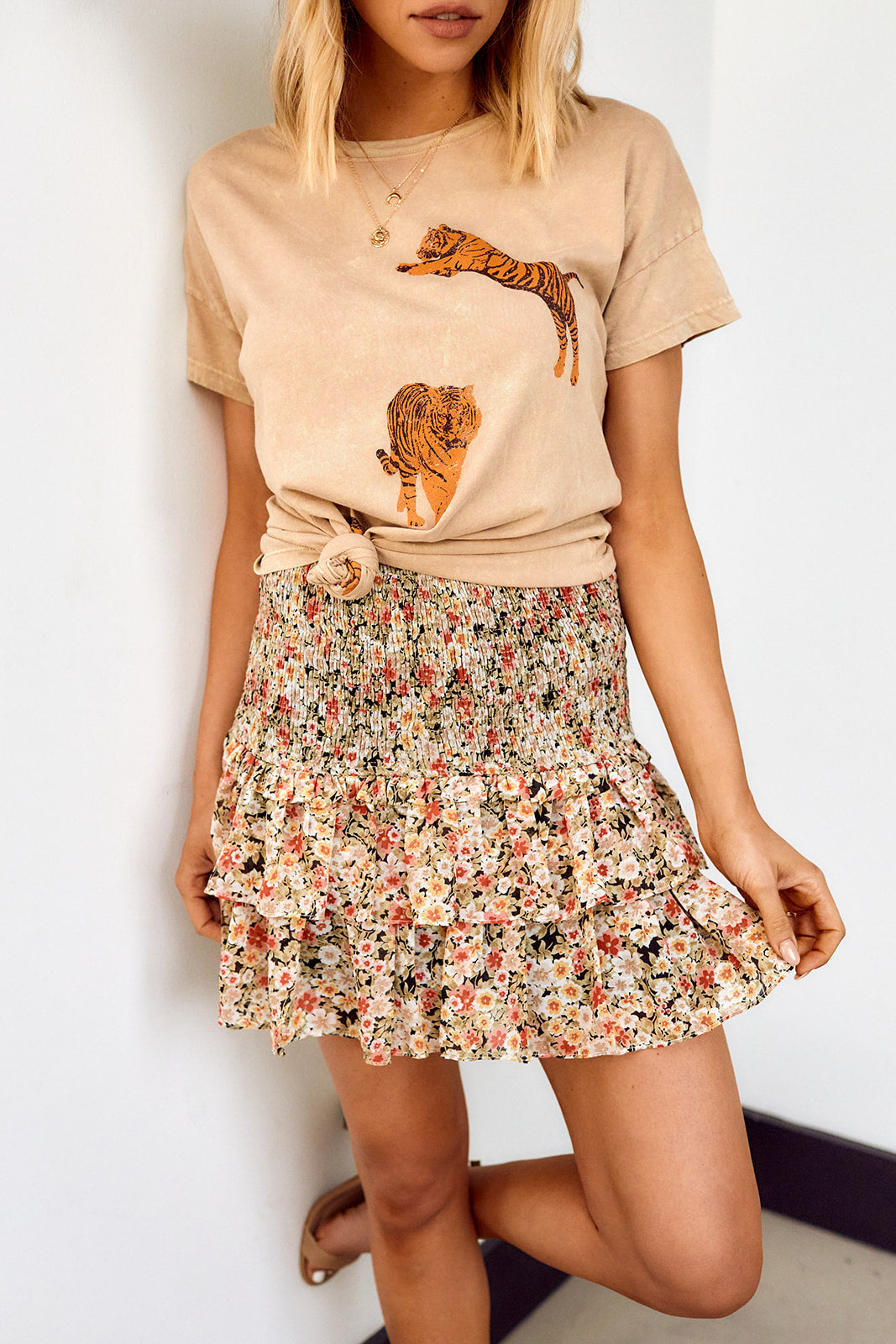 Lizzy Floral Smocked Mini Skirt