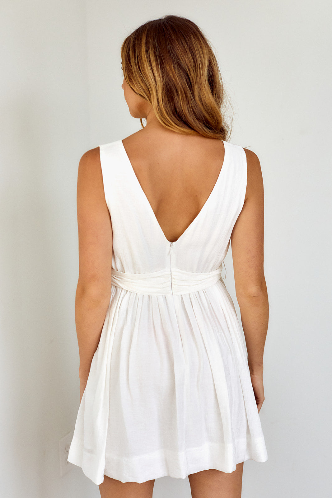 Loren Front Tie V Neck Dress