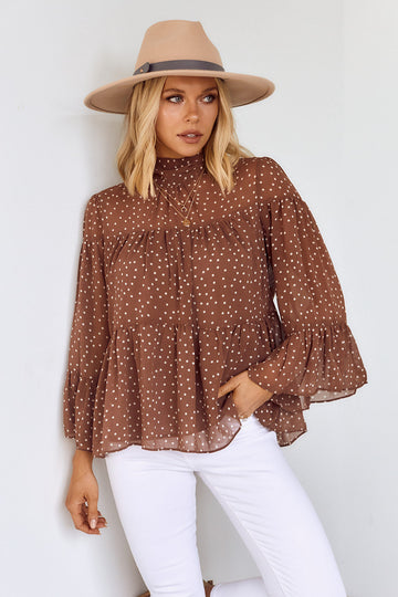 Luna Polka Dot Tiered Blouse