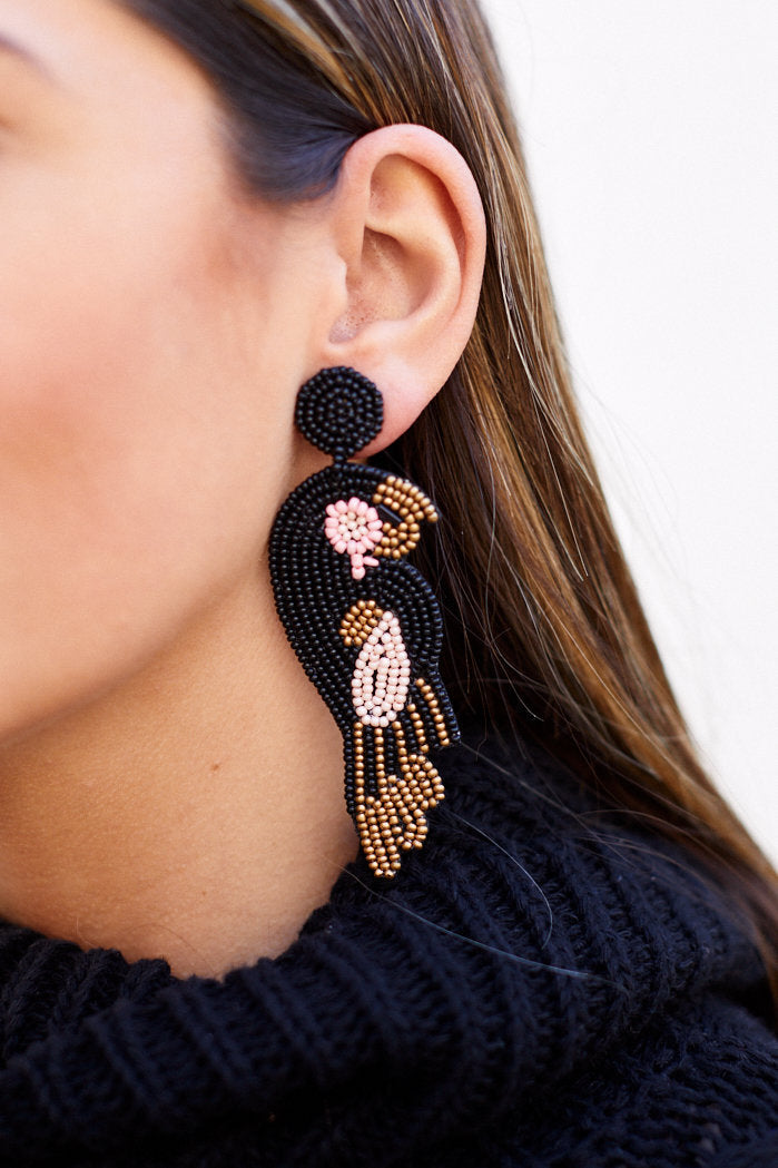 Lydia Beaded Parrot Earrings