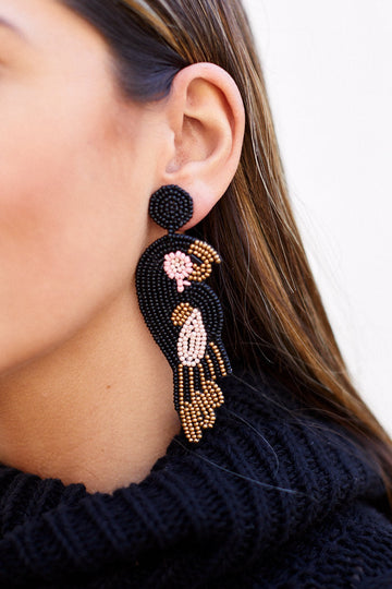 Lydia Beaded Parrot Earrings