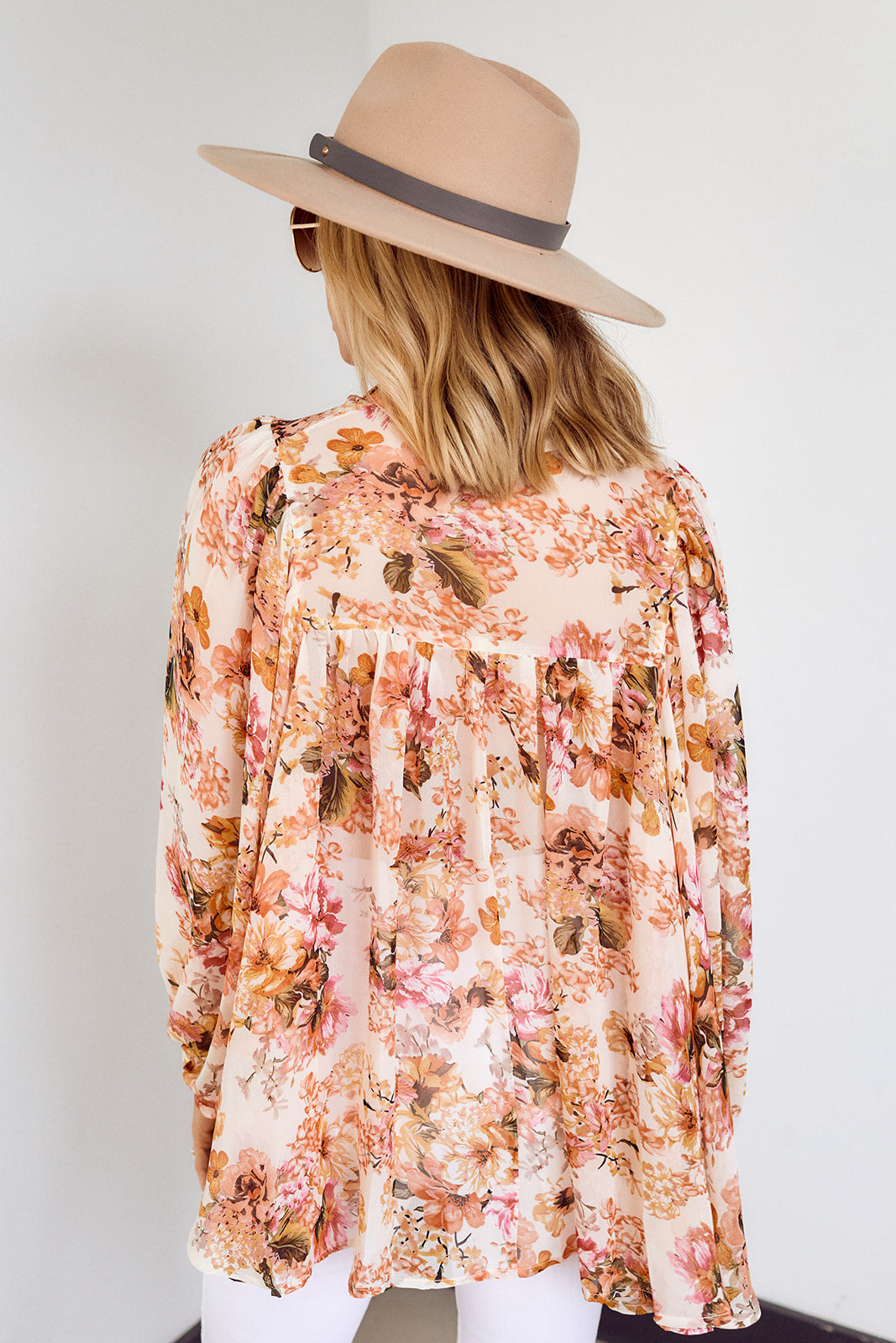 Manon Floral Tie Neck Blouse