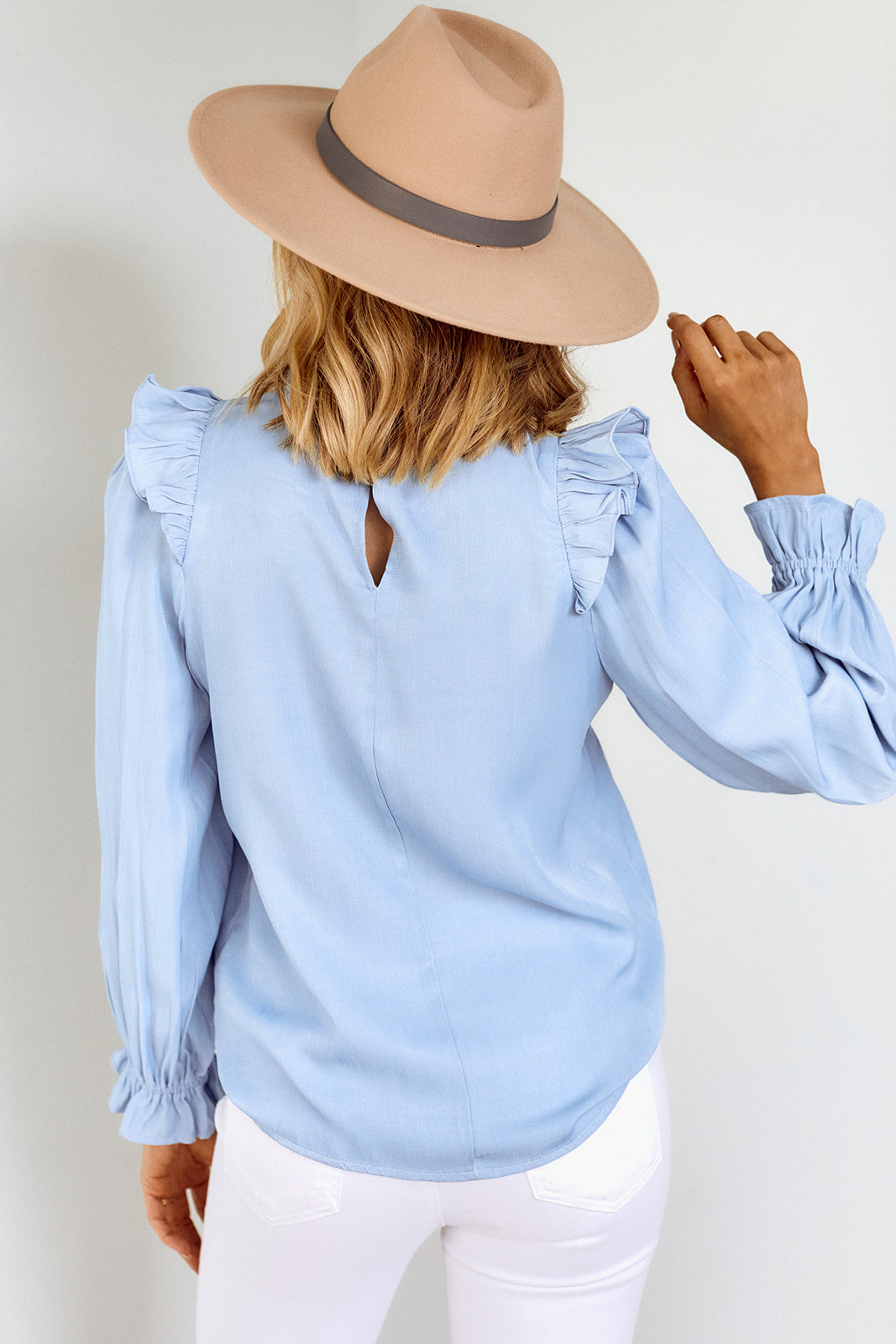 Monet Ruffled Long Sleeve Blouse