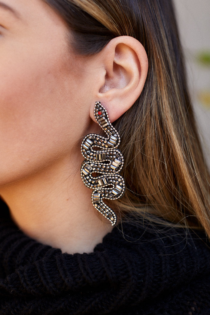 Piper Jeweled Snake Earrings