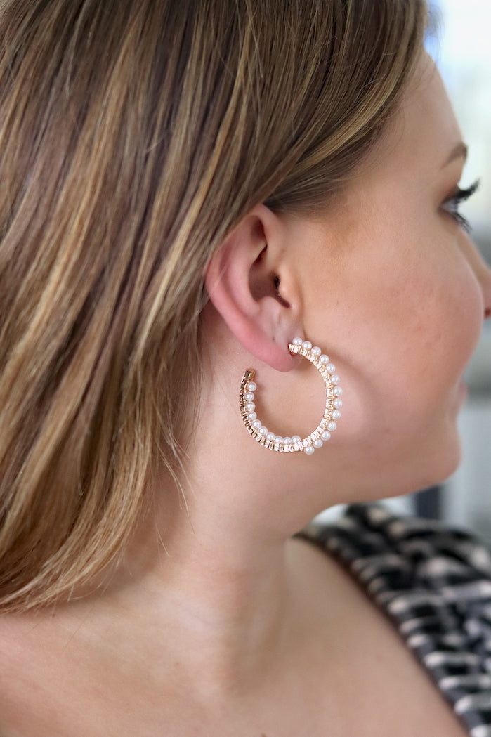 Watson Pearl Detail Hoops
