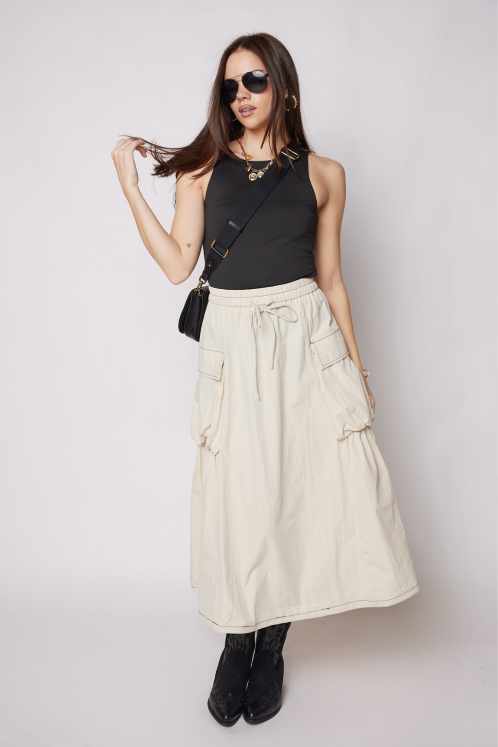 SALE - Whitney Cargo Midi Skirt
