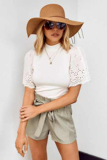 Yara Embroidered Sleeve Blouse